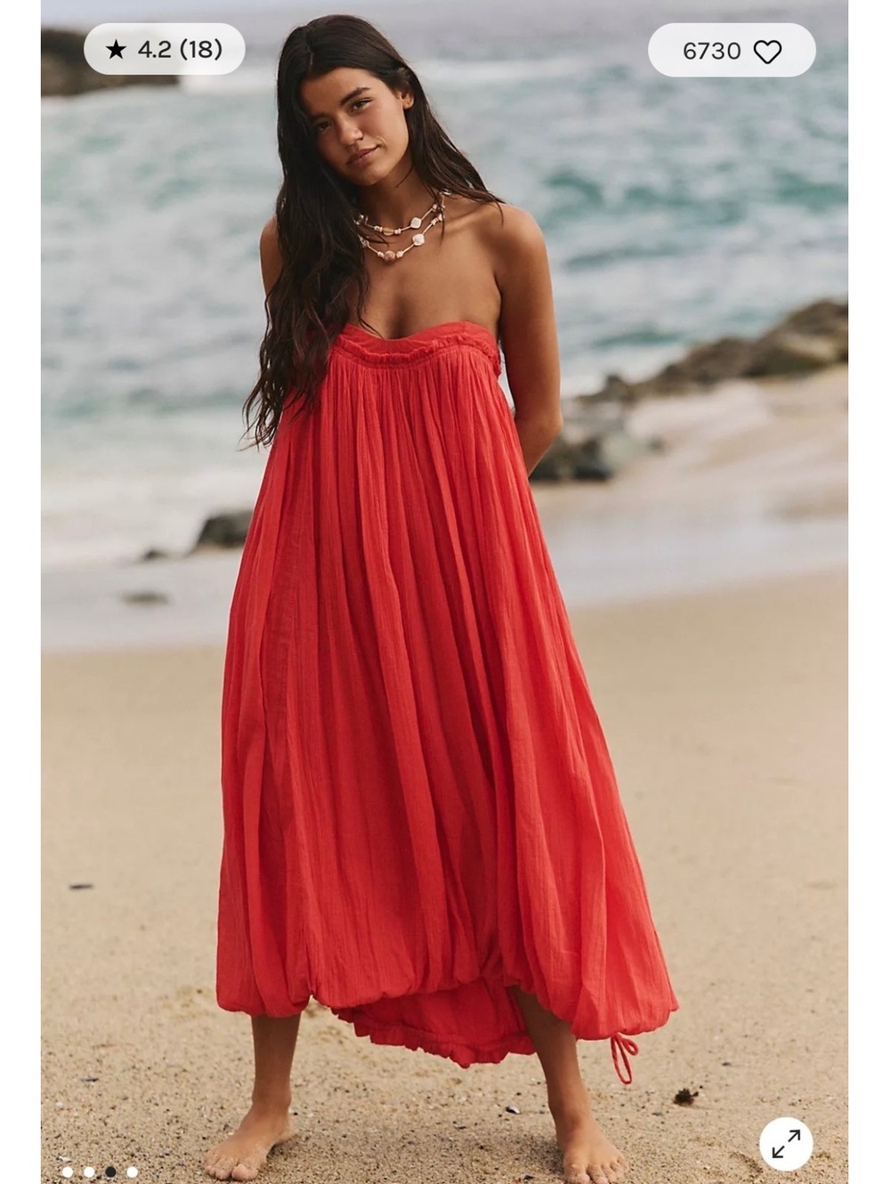 NWT Free People Genevieve Poppy Red Midi Dress size S